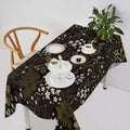 Woodland Field Tablecloth, Rustic Forest Wild Flower Herb Fern Farmhouse Natural Floral Table Cloth for Picnic Party Dining Room Home Decor 55x75in