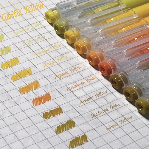 9 Colored Gel Pens Set, 0.6mm Fine Point for Black Paper & White Paper, Pens for Journaling, Adult Coloring Books, Bible, Drawing, Note Taking, Art & Journaling Supplies (Gentle Yellow)