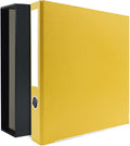 3-Ring Premium Binder & Slip Case - Yellow, by Bindertek | 2" Spine Width, 325 Sheet Capacity, 1.25" D-Rings, Linen-Textured Covers, Steel Reinforced Edges