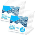 12 Pack Acrylic Sign Holder 8.5 x 11 Horizontal Slant Back Acrylic Stands for Display Plexiglass Clear Acrylic Display Stands for Ad Frame, Picture Photo Frames, Promotions, Restaurants, Office