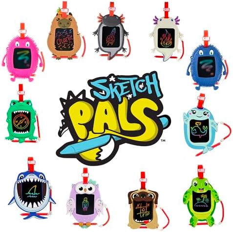 Boogie Board Sketch Pals Capybara 4” LCD Writing Tablet for Kids – Reusable Mess-Free Drawing Pad with Tethered Stylus – Clip-On Travel Doodle Board Toy – Ages 3+