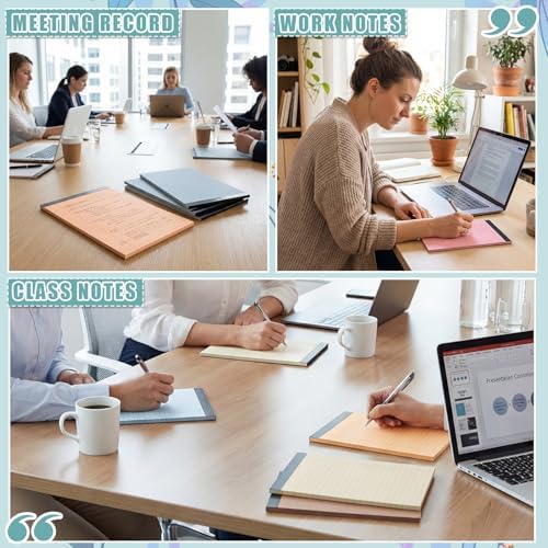 Lincia 12 Pcs 5" x 8" Small Legal Pads Colored Lined Note Pads Narrow Ruled Writing Notepads 50 Sheets Per Micro Paper Notebook Lined and Perforated for College Office Supplies (Natural Colors)
