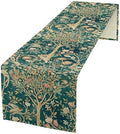 William Morris Original Design Vintage Flowers Green Botanical Printed Table Runner Vintage Floral Table Runner for Dining Table Decor 13 x 36 Inch