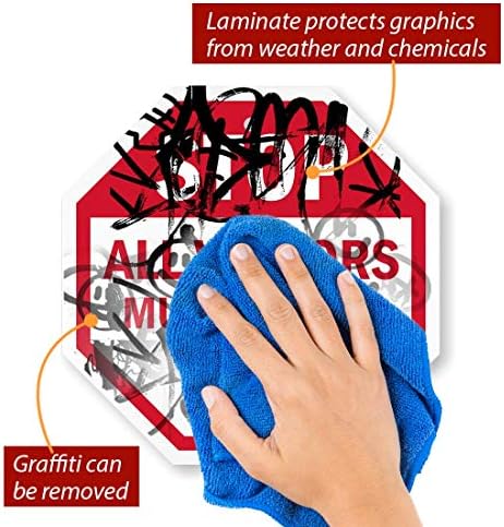 SmartSign "Stop - All Visitors Must Report to Main Office" Sign | 10" x 10" Aluminum