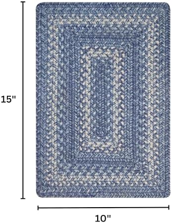 Homespice Denim Braided Table Mats for Coastal Decor, Rect 10x15 Set of 4