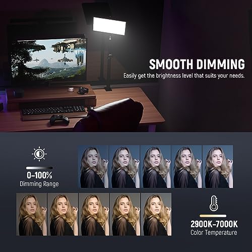 NEEWER 25W 12.9" Streaming Key Light with Desk Stand/2.4G Remote, GL25B