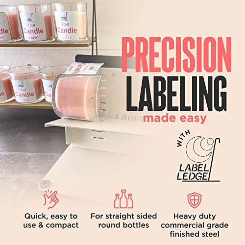 The Label Ledge – Original Patented Candle Label Applicator Tool (Made in USA) | Precise Label Placement Tool for Jars, Bottles & Candle Vessels