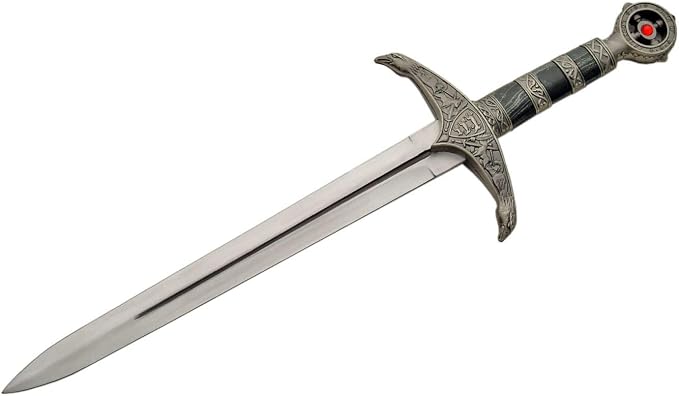 SZCO Supplies 18.5" Medieval Lords Dagger with Scabbard – Stainless Steel Decorative Dagger for Collectors and Display