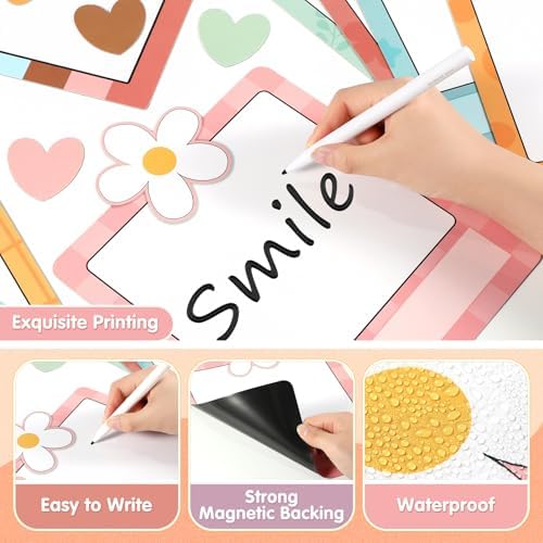 16 Pcs Magnetic Write Wipe Organization Chart, Boho