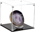 8x8x8Inch Clear Acrylic Display Case for Collectibles Assemble | Cube Box Dustproof Protection Showcase with Black Base, Alternative Glass Case for Display Figures Toys Home Storage Box