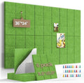 Large Felt Board Tiles for Wall with 30 Push Pins, 11.8"x11.8" Pack of 6 Pin Board Notice Boards for Home Office Kitchen, Bulletin Board Wall Tiles for Photos Memos (Green, 6 Pack)