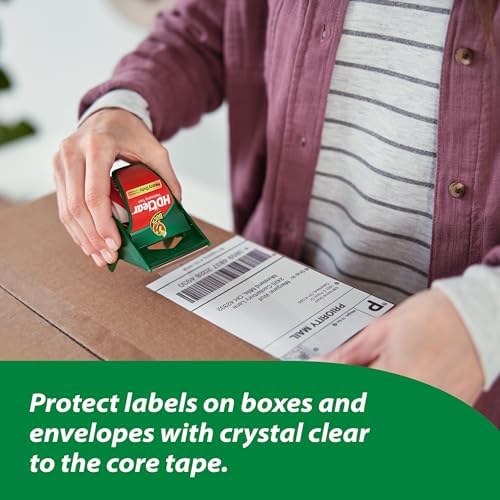 Duck HD Clear Packing Tape Dispensers - 6 Rolls of Heavy Duty Shipping and Moving Packing Tape - Clear Strong Packaging Tape for Boxes, Packing and Moving Supplies - 1.88 In. x 22.2 Yards (287732)