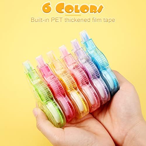 Yexiya 36 Pcs Correction Tape, Colorful Original Correction Tape White Wide Tape Wipe out Easy to Use Cute correction Roller for School Home Office Supplies,0.2 Inch x 39.4 Feet (Rainbow Color)