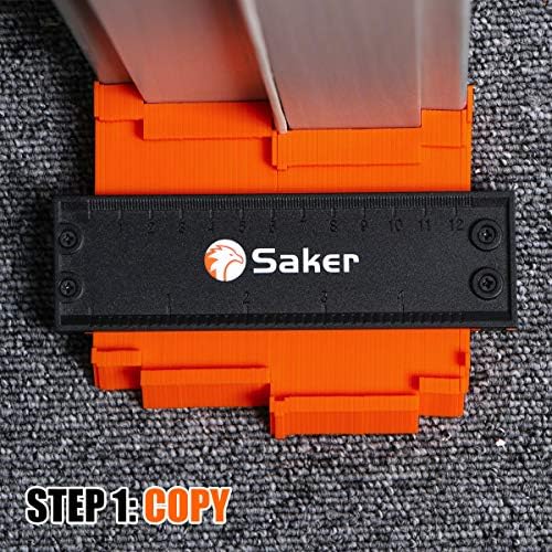 Saker Contour Gauge Profile Tool with Lock 5 Inch Orange