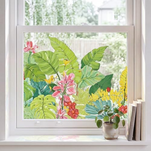 ADD.HERES Stained Glass Window Film, Window Film Decorative, 17.5 x 78.7 in
