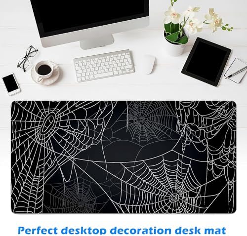 Halloween Spider Webs Desk Mat Large Gaming Mouse Pad Cozy