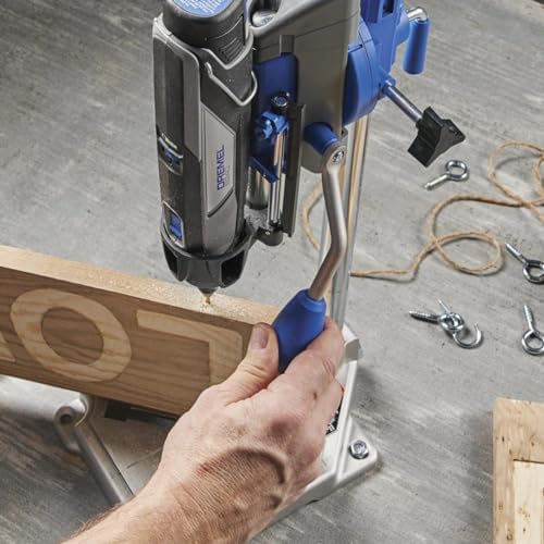 Dremel Drill Press Rotary Tool Workstation Stand with Wrench - Mini Portable Press & Tool Holder - 2-Inch Depth - Ideal for Drilling Perpendicular and Angled Holes - 220-01
