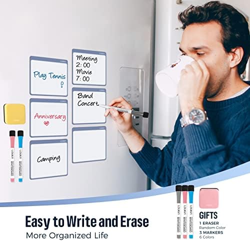 loukin Static Cling Dry Erase Memo 6 Pack, Reusable Whiteboard Sticker