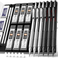 Nicpro 0.5 & 0.7 & 0.9 mm Metal Mechanical Pencil Set with Case-6 Pack
