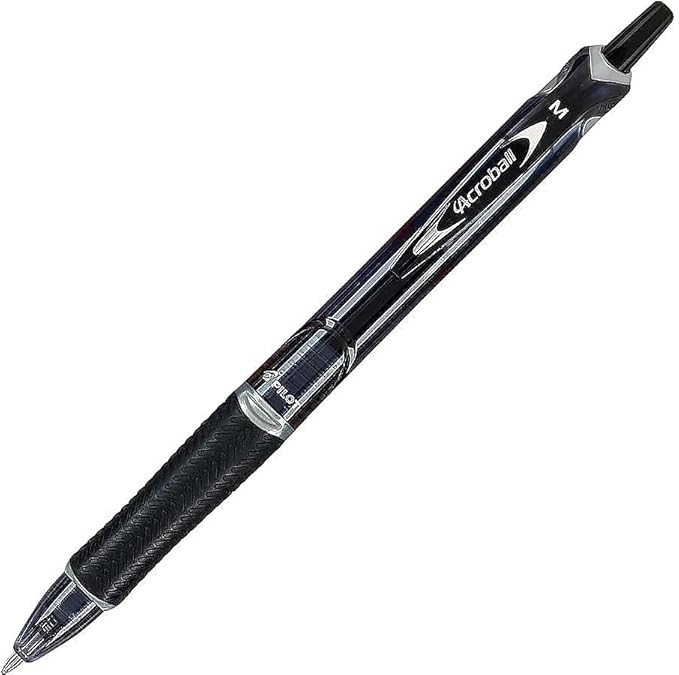 PILOT Acroball Colors Advanced Ink Pens, Black Ink, 1.0mm, 12-Count