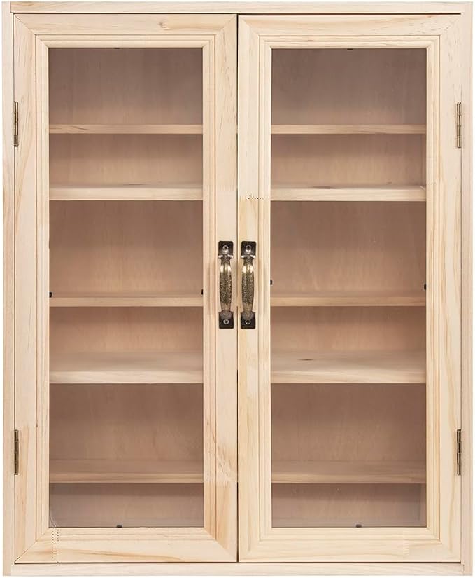 6-Storey Wooden Antique Desktop Storage Box, 14.37x5.31x17.99 inches