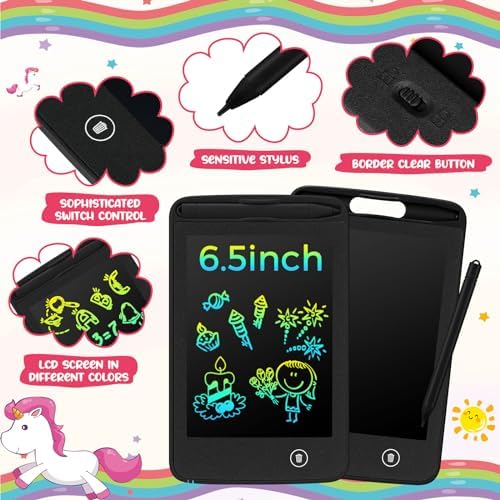 Zhehao 20 Pcs 6.5 Inch LCD Writing Tablet for Kids, Black