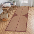 Lahome Modern Rainbow Easy Jute 2x6 Runner Rug, Red Kitchen Runner
