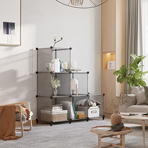 AWTATOS Cube Storage Organizer, Closet Organizers, 6 Cube Shelf, Grey