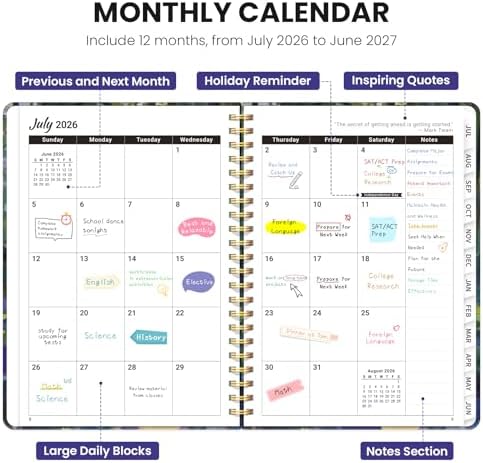 ZOTIA Planner 2026-2027 Weekly & Monthly Calendar Planner Jul 2026-Jun 2027