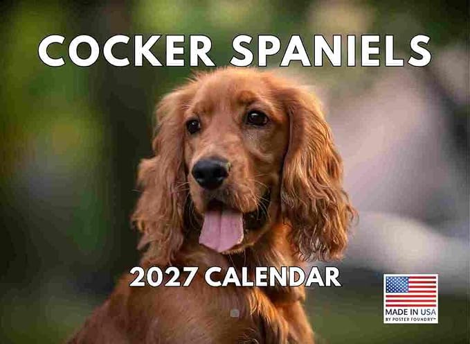 Cocker Spaniel Calendar 2027 Monthly Wall Calender 12 Month