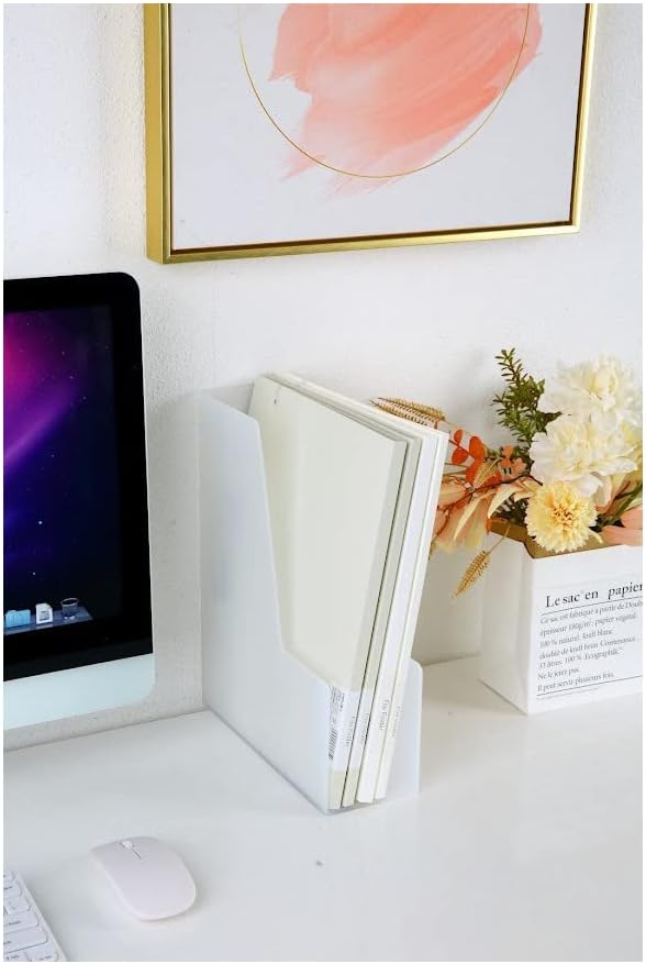 YBM Home Vertical File Bins Organizer Open Front Design for Easy Access to Files, Documents, and Magazines, Ideal for Home Office, Work Desktops, or School, Medium, 1260-1