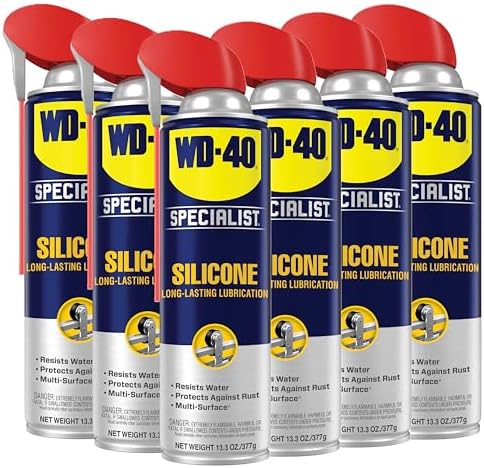 WD-40 Specialist Silicone Lubricant, New Bigger Can, 13.3 OZ [6-Pack]