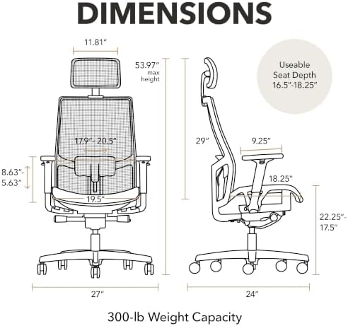 HON Ignition 2.0 Ergonomic Office Chair, Headrest, Office Desk, Black