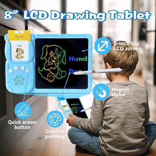 Talking Flash Cards with Writing Tablet - German English, Pink