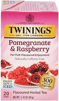Twinings Pomegranate & Raspberry Herbal Tea Bags, 20 CT Box (1 Pack)