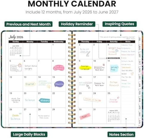 ZOTIA Planner 2026-2027 Weekly & Monthly Calendar Planner Jul 2026-Jun 2027