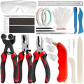 YOTINO Glass Cutters Tools 33PCS Stained Glass Kit,Running Pliers Breaking Pliers Oil Feed Glass Cutter Set Cut Complete Stained Glass Supplies for Stained Glass, Tiles, Mosaic Cutting