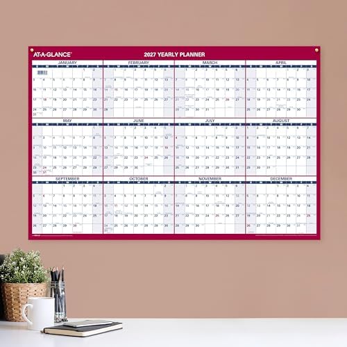 AT-A-GLANCE 2027 Wall Calendar, 24" x 36" Planner, Reversible, Vertical-Horizontal (PM2122827), White