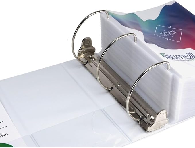 Samsill 16427 Titan Extra Large 6 Inch 3 Ring View Binder - Non-Stick Customizable Clear View Cover - Locking D-Ring - Holds Over 1250 Sheets - White