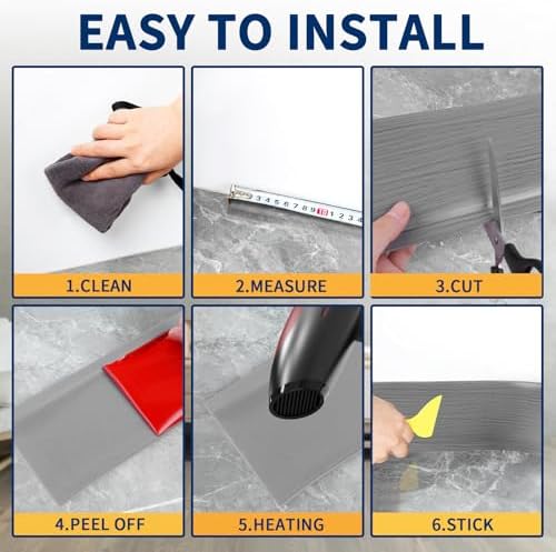 Vinyl Baseboard Molding Trim 4 Inch Peel and Stick Cove Base