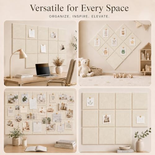 Felt Bulletin Board Tiles, Large Cork Board Alternative,24 x 36 in