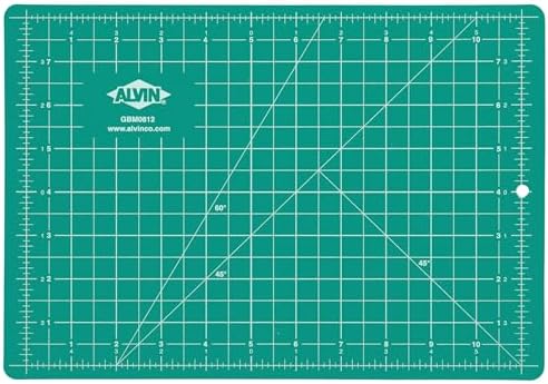 ALVIN GBM Self-Healing Cutting Mat 8.5 x 12 inch | Double-Sided Green/Black | 5-Layer Gridded Surface for Arts, Crafts and Sewing - Model GBM0812