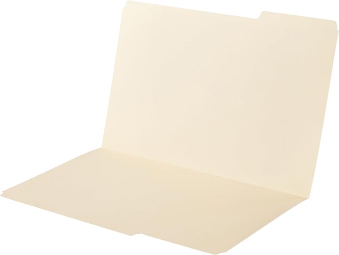 Amazon Basics Sturdy Manila File Folders, 1/3 Tabs in Assorted Positions for Filing and Easy Labeling, Legal Size, 8.5 x 14 inch, 100-Pack
