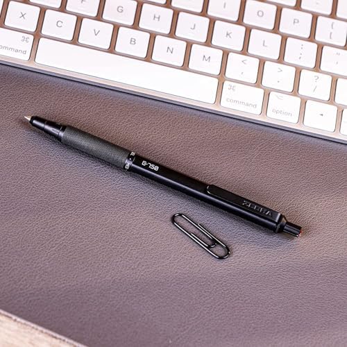Zebra Pen G-750 Black Brass Retractable Gel Pen, Blue Ink, 0.7mm, 2-Pack