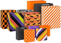 Hallmark Halloween Assorted Gift Bags Bulk - Black, Orange and Purple (12 Bags: 5 Medium 9", 4 Large 13", 3 Extra Large 15") Stripes, Polka Dots, Solids for Kids, Teachers, Birthdays