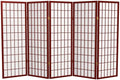 4 ft. Short Window Pane Shoji Screen - Rosewood - 5 Panels