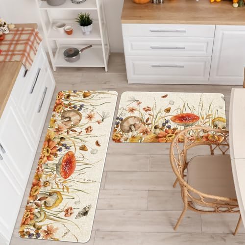 Kitchen Rugs and Mats Set of 2,Floor Mats for Home Kitchen Decor Mat