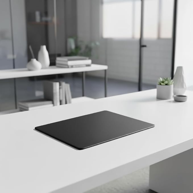 Dacasso Classic Black Leather 14" x 11.5" Luxury Conference Table Pad - Leather Desk Blotter for Writing - Boardroom Organization & Executive Desk Decor
