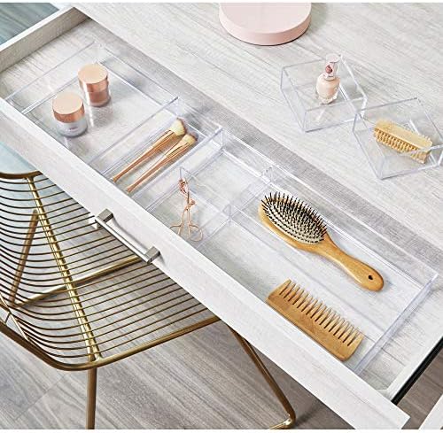 iDesign Clarity Kitchen Drawer Organizer, 8" x 8" x 2", Clear