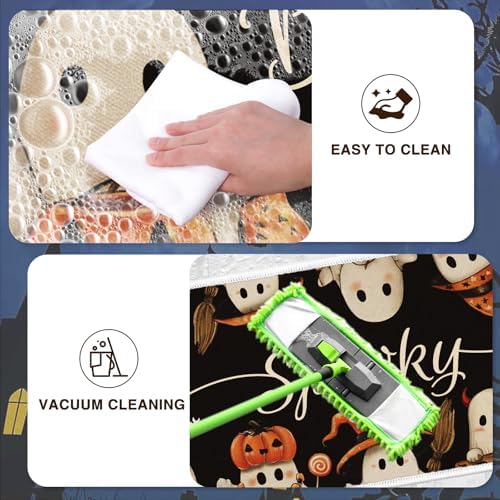 Halloween Kitchen Mats Set of 2, Boo Pumpkin Ghost Kitchen Rugs